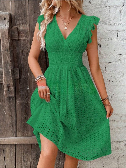 Damen Sommerkleid mit eleganten Spitzenärmeln Echoarchiv