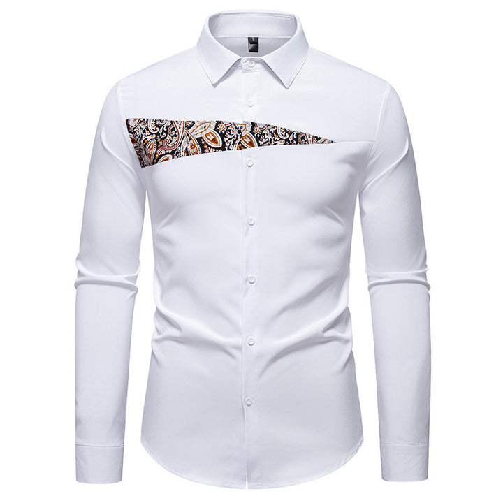 Herren Langarmhemd mit kreativem Paisley-Design Echoarchiv