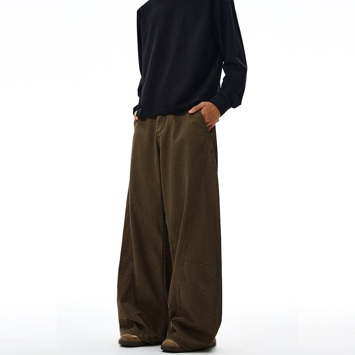 Herren Baggy-Palazzo-Hose aus schwerem Baumwoll-Canvas mit verstärkten Knieeinsätzen Echo Archiv