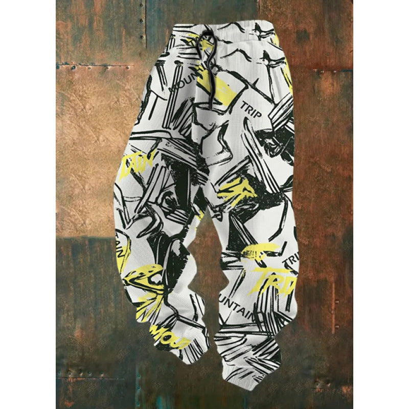 Damen Bequeme Freizeithose mit kreativem Druck Echoarchiv
