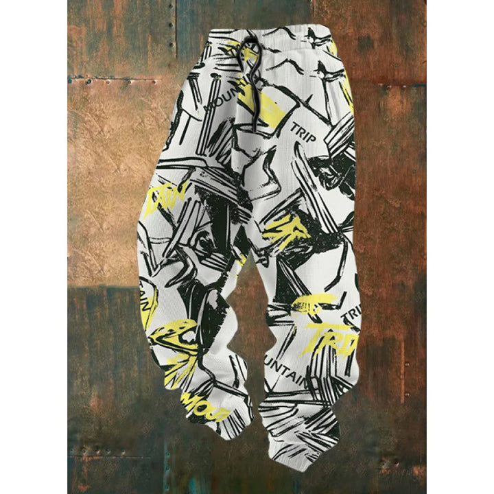 Damen Bequeme Freizeithose mit kreativem Druck Echoarchiv