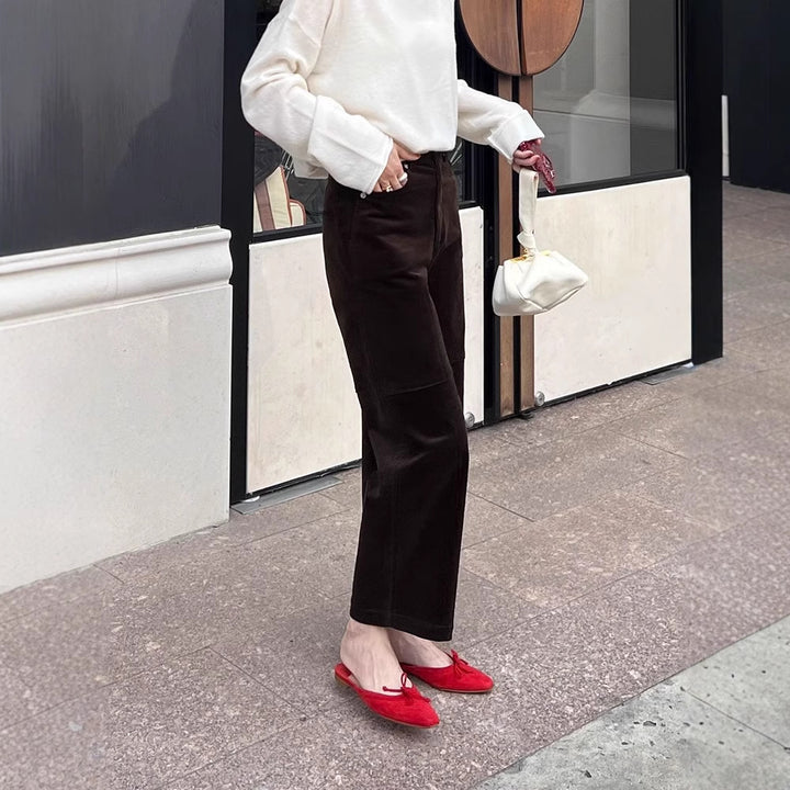 Damen Elegante weite Cordhose Echoarchiv