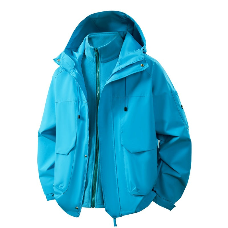Unisex zweilagige Softshell-Parka mit herausnehmbarem Fleece-Innenlayer, Kapuze und Utility-Taschen Echo Archiv