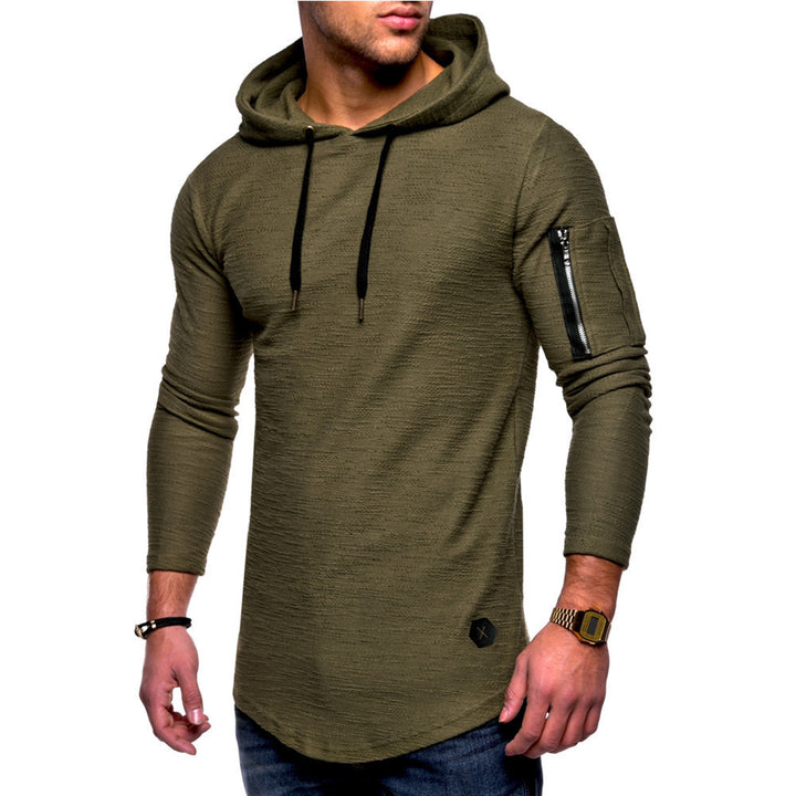 Herren lässiger Kapuzenpullover mit modischem Reißverschluss Echoarchiv