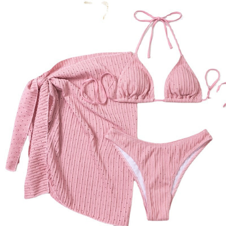 Damen Triangel-Bikini mit anpassbarem Wickelrock und strukturiertem Oberteil Echo Archiv