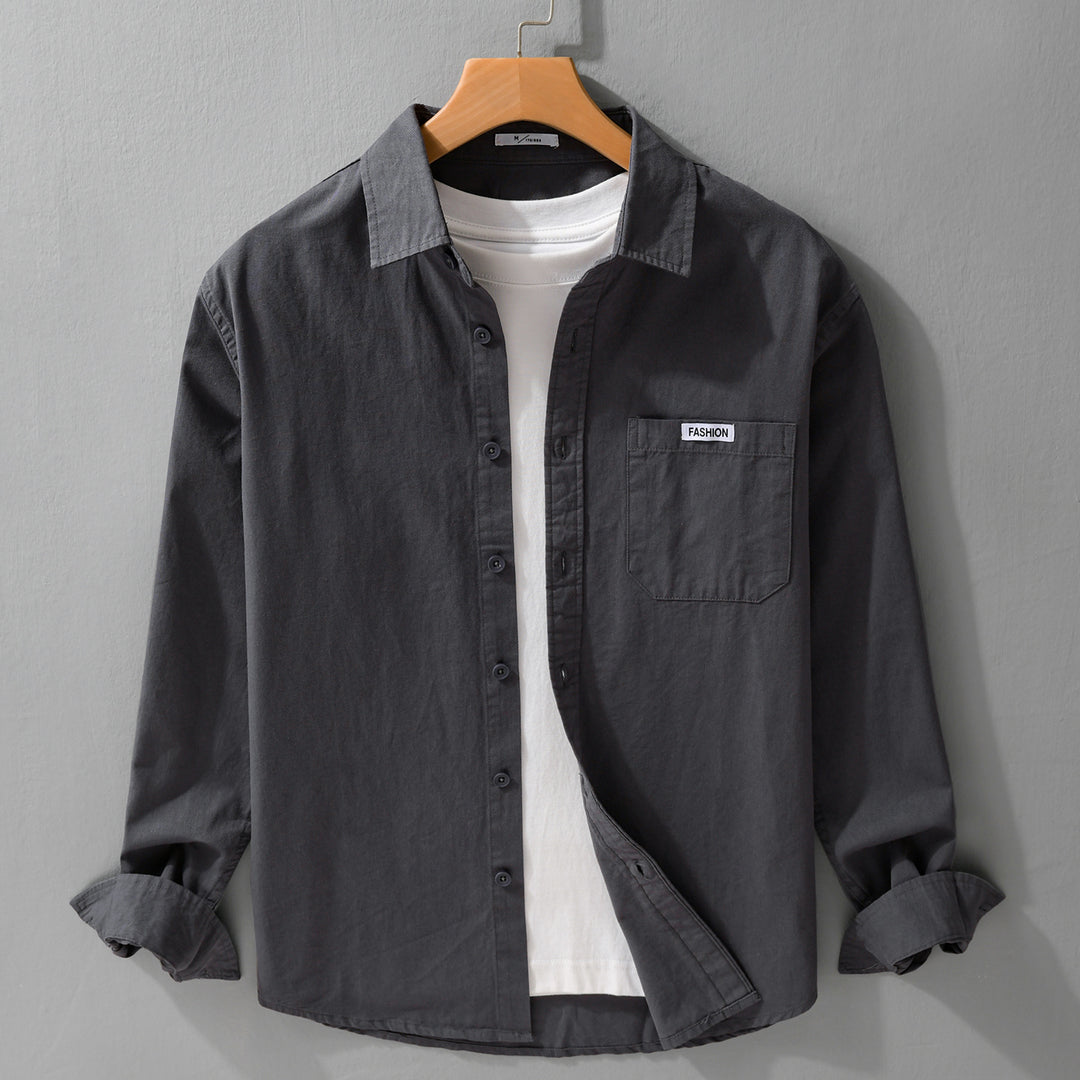 Herren Leichtes Baumwoll-Overshirt mit Brusttasche, Soft‑Touch und Relaxed-Schnitt Echoarchiv