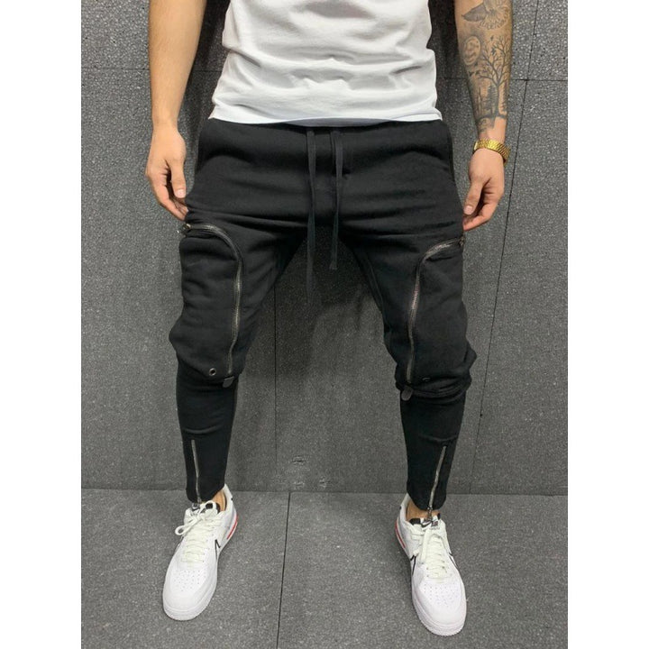 Herren Sportliche Jogginghose mit stylischen Reißverschlüssen und körpernahem Schnitt Echoarchiv