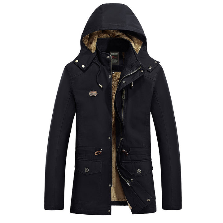 Herren Parka mit Teddyfutter in Kapuze, Utility‑Taschen und Kordelzug Echo Archiv