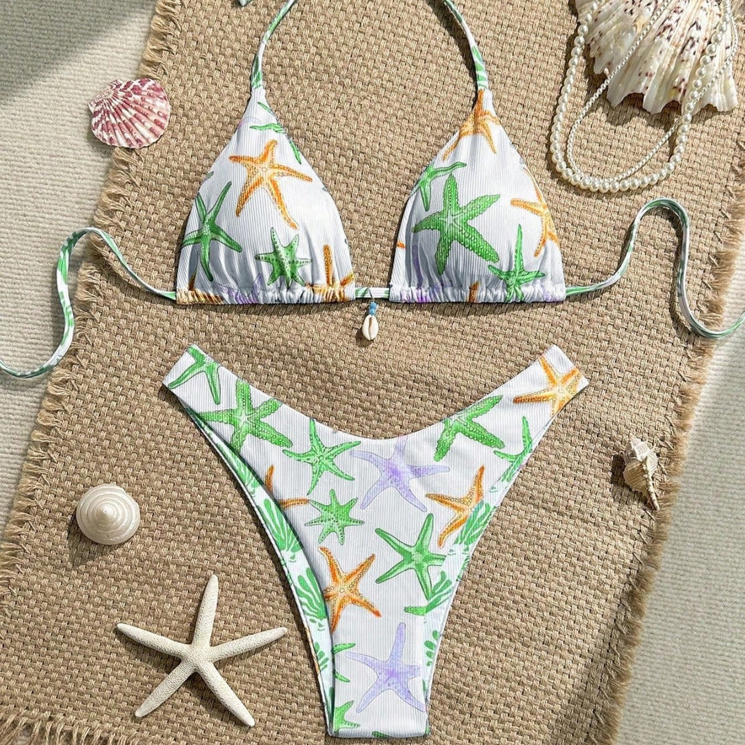 Damen Triangel-Bikini mit maritimem Sternenmuster Echo Archiv