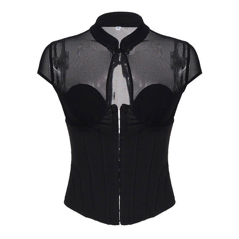 Damen Taillenkorsett mit transparenten Einsätzen und eleganten Details Echo Archiv