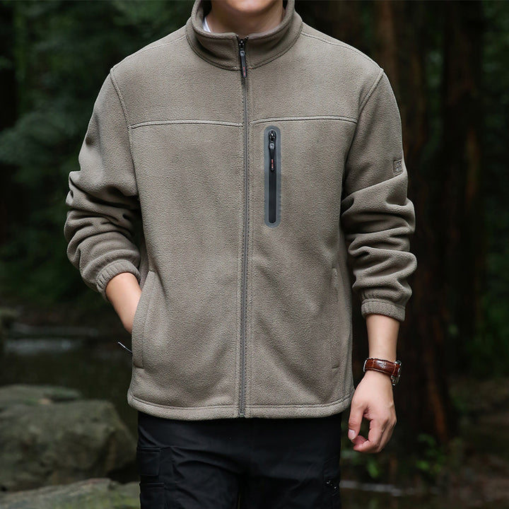 Herren Thermo‑Mikrofleece‑Outdoorjacke mit Stehkragen, wasserdichter Brustreißverschlusstasche Echo Archiv