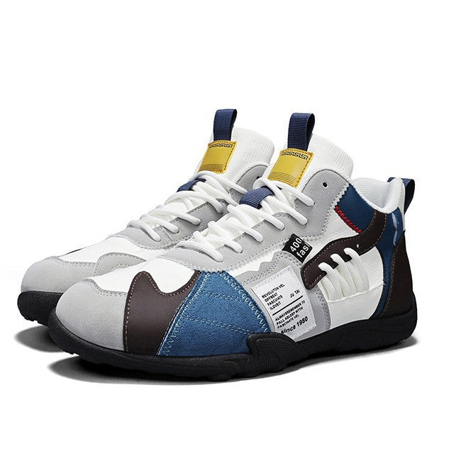 Herren mehrlagige Retro-City-Sneaker mit Wildleder- und Textilmix, gepolstertem Fersenkragen, atmungsaktiver Mesh-Zunge und griffiger Gummisohle – Norré