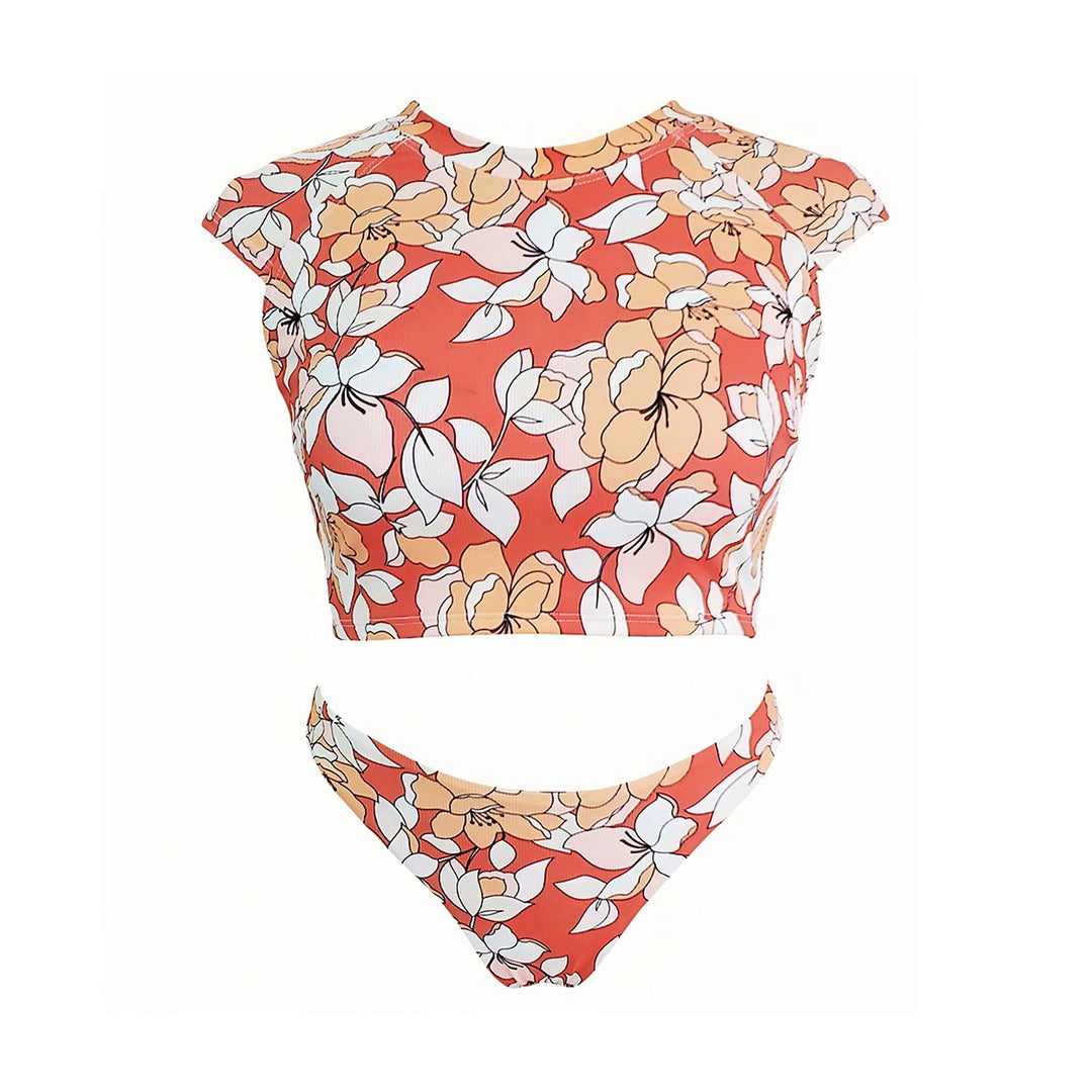 Damen Crop-Top Bikini mit floralem Design Echo Archiv