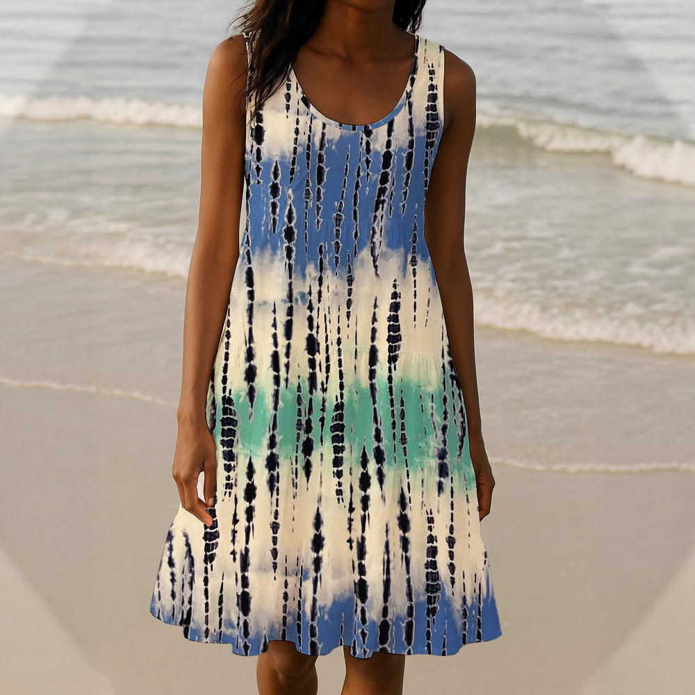 Damen Sommerliches A-Linien Kleid mit einzigartigem Ombre-Design Echo Archiv