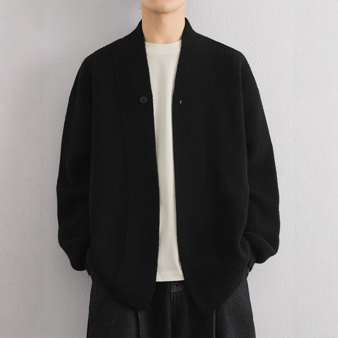 Herren lässige Strickjacke mit offenem Kragen Echoarchiv