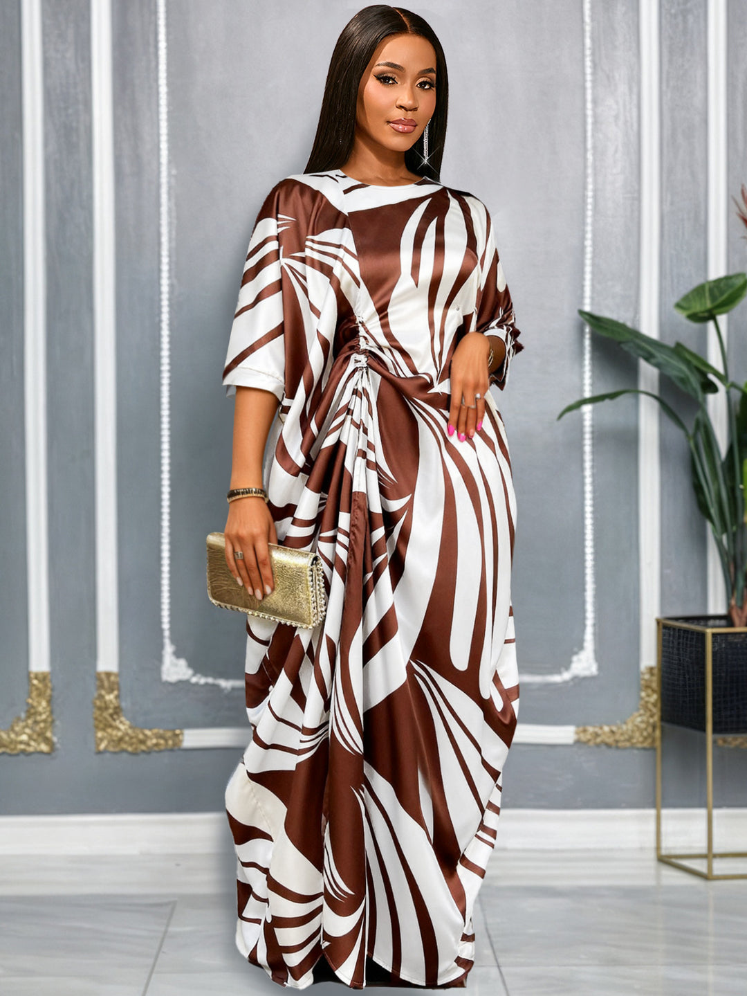 Damen luxuriöser Kaftan mit auffälligem Muster Echo Archiv