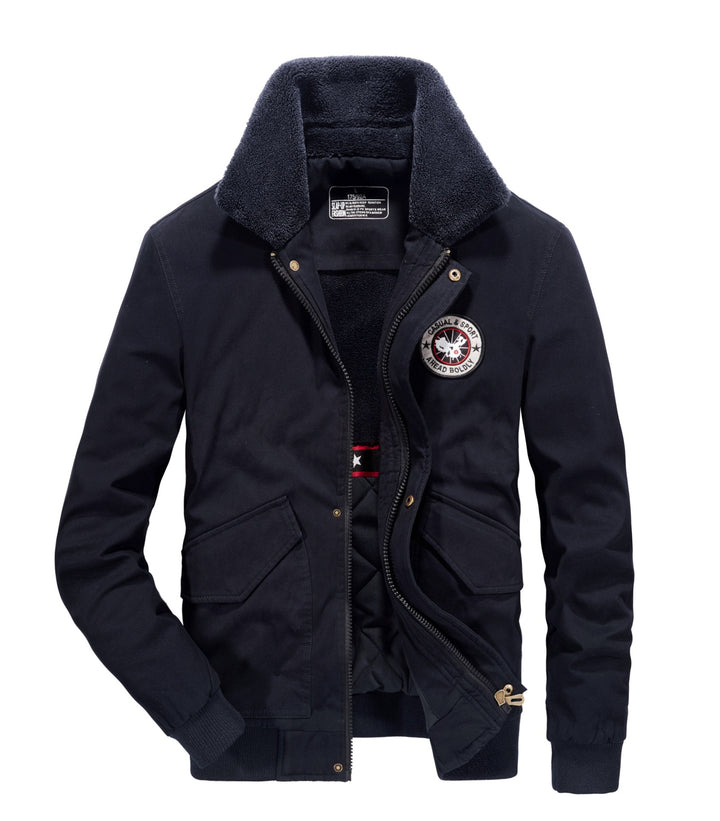 Herren lässige Pilotjacke mit warmem Sherpa-Futter Echoarchiv