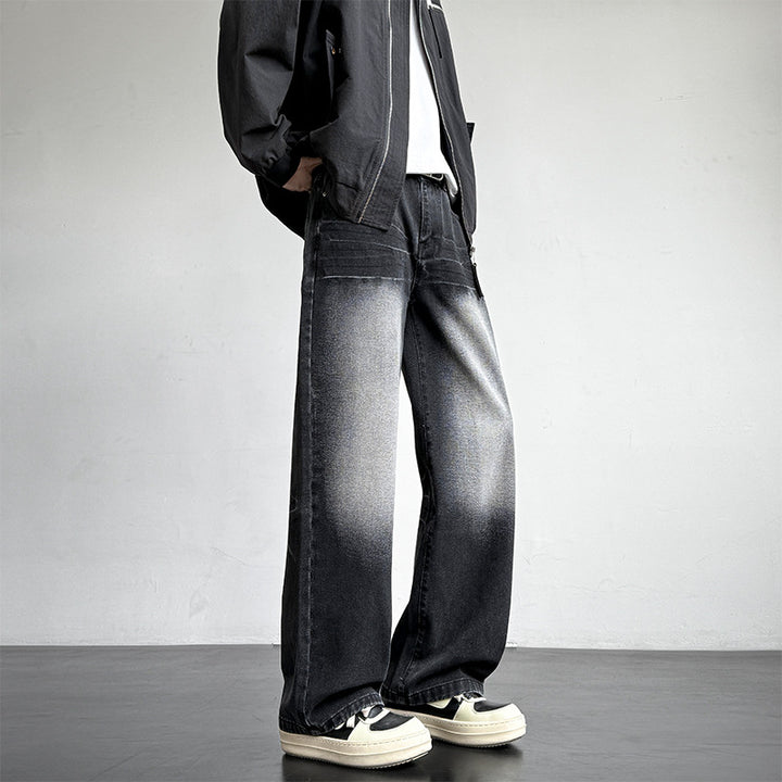 Herren weite Denim-Jeans mit einzigartiger Waschung Echoarchiv