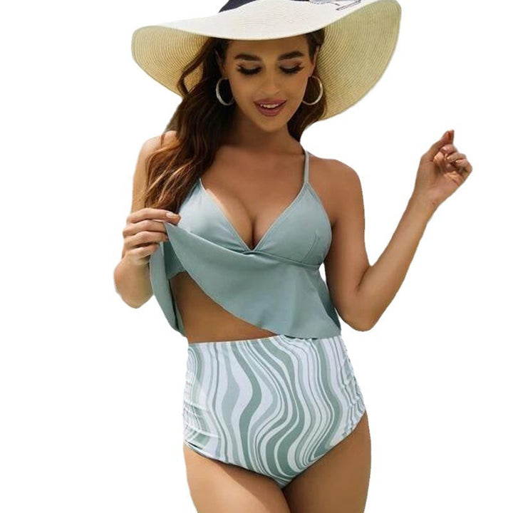 Damen Hochtailliertes Bikini-Set mit drapierter Oberteilgestaltung Echo Archiv