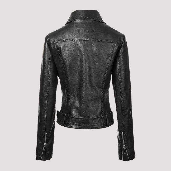 Damen Trendige Bikerjacke mit Taillengürtel Echo Archiv