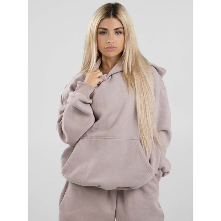 Damen nan extraweicher Oversize-Hoodie mit strukturierter Kängurutasche, überschnittener Schulter und angerauter Innenseite Echo Archiv