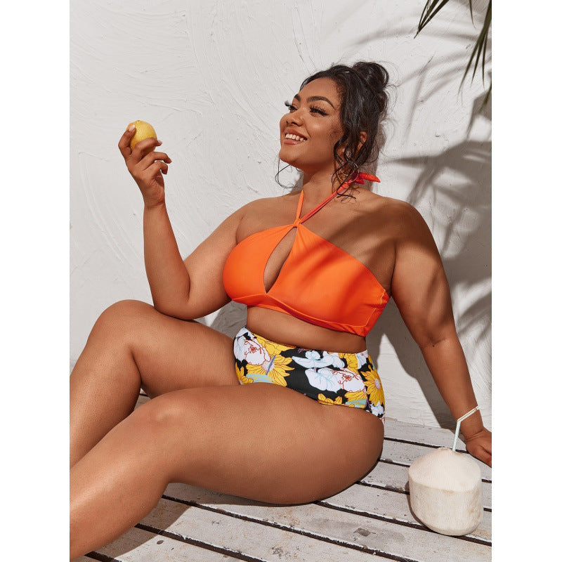 Damen Hochwertiger Cut-Out Bikini mit hohem Taillenslip und verstellbaren Trägern Echo Archiv