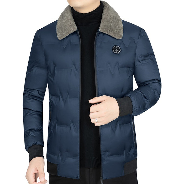 Herren Leichte Daunenjacke mit Pelzkragen Echoarchiv