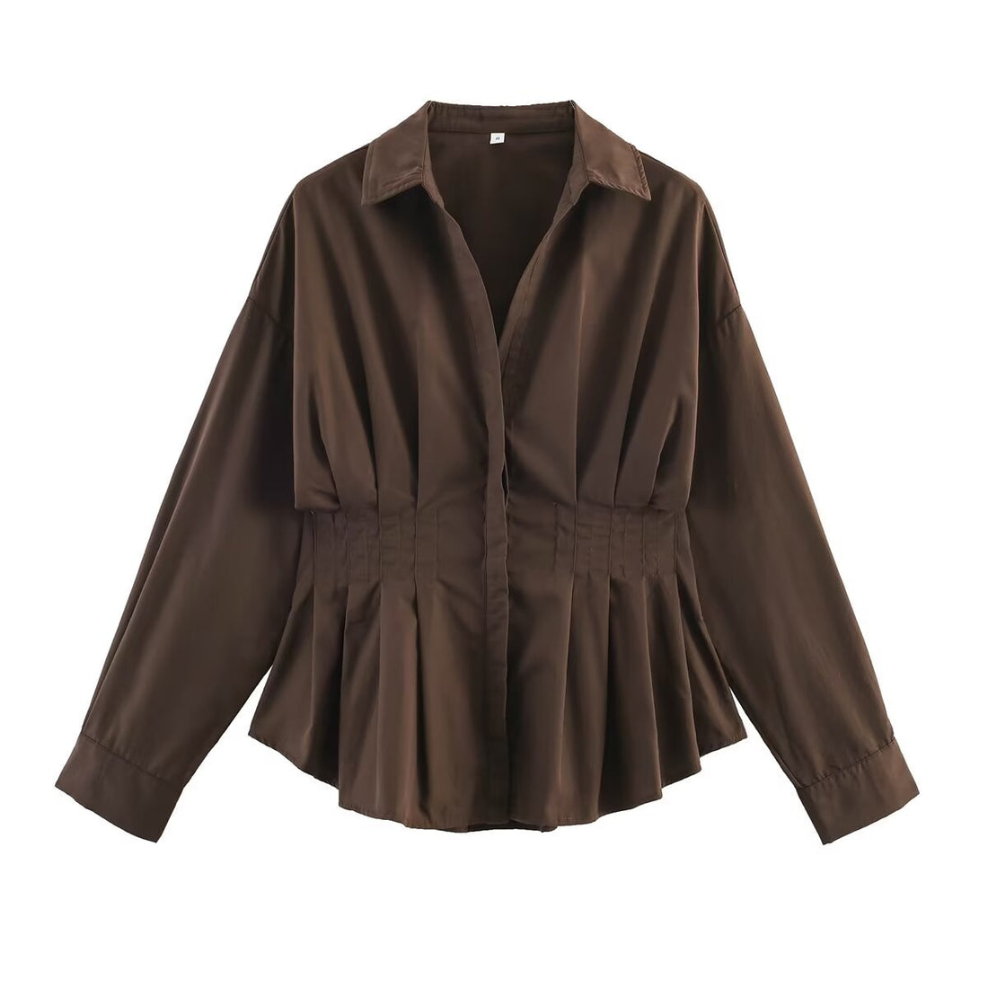 Damen Taillierte Hemdbluse mit Taillenraffung und Schößchen Echoarchiv