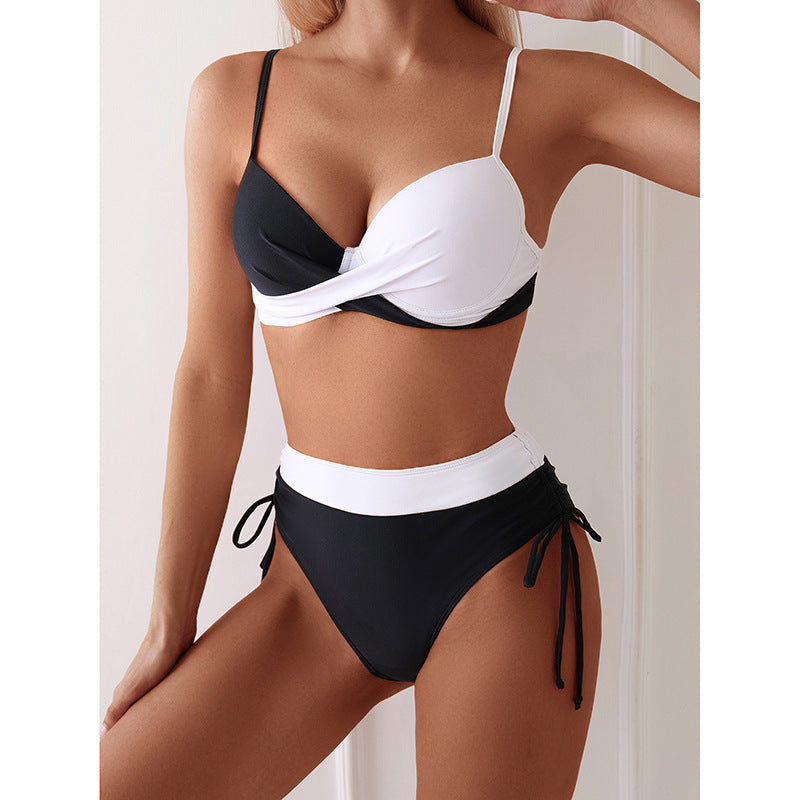 Damen Hochtaillierter Bikini mit modischem Wickel-Design Echo Archiv