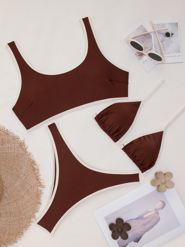 Damen Triangel-Bikini-Set mit verstellbaren Bindebändern Echo Archiv