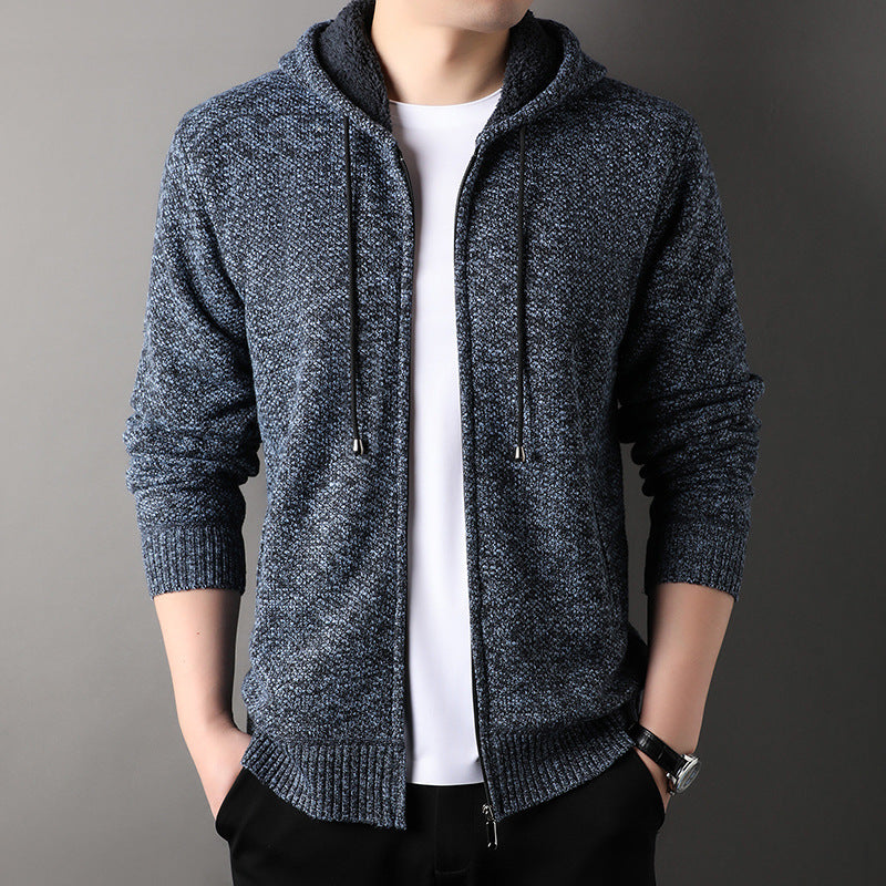 Herren modische Strickjacke mit Kapuze und weich gefüttertem Innenfutter Echoarchiv