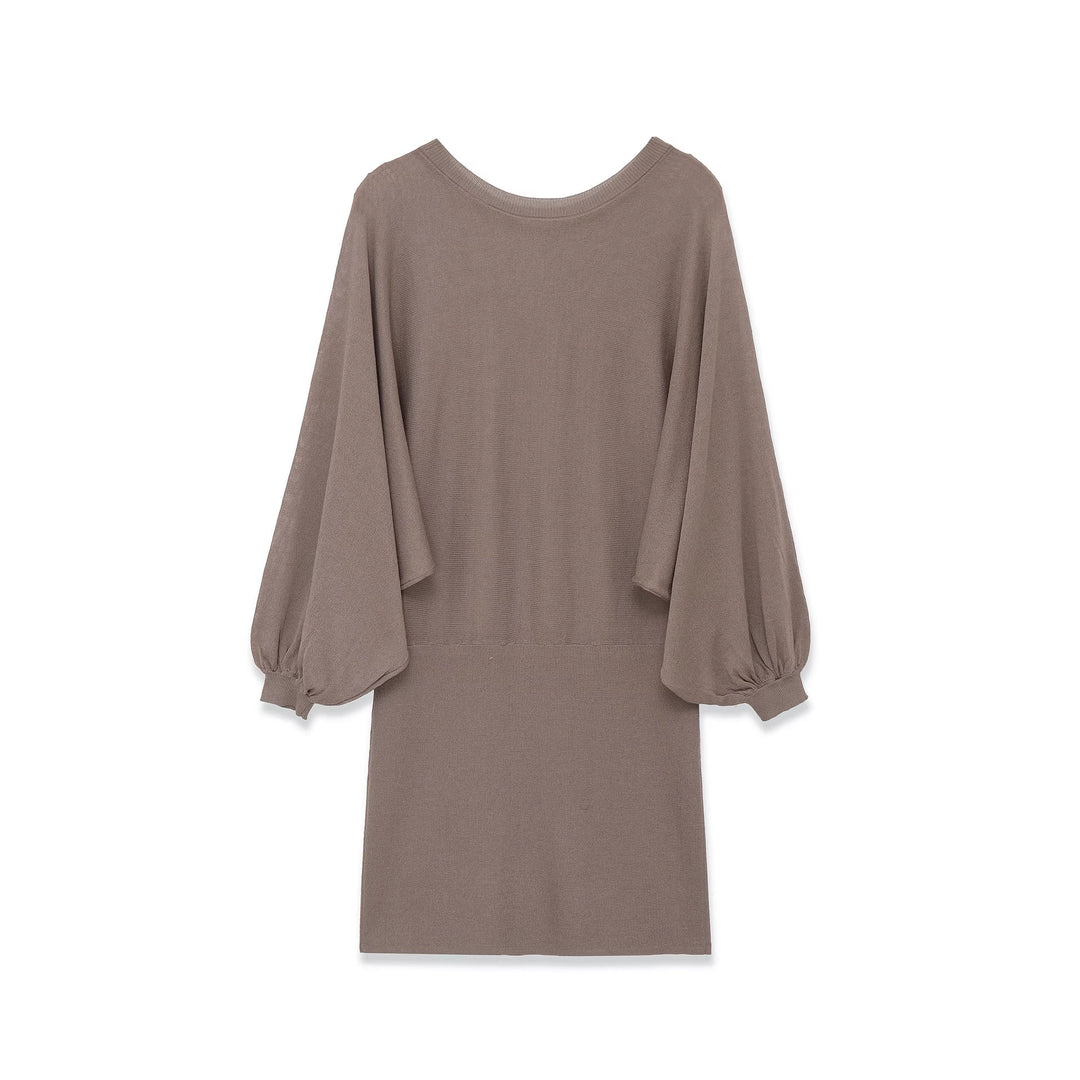 Damen Midikleid mit weitem Poncho-Oberteil und Ballonärmeln Echoarchiv