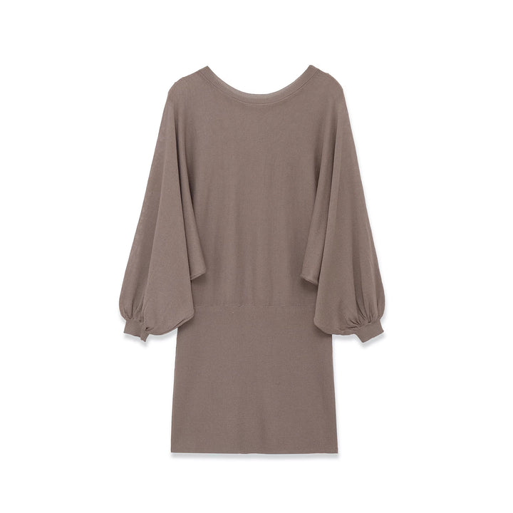 Damen Midikleid mit weitem Poncho-Oberteil und Ballonärmeln Echoarchiv