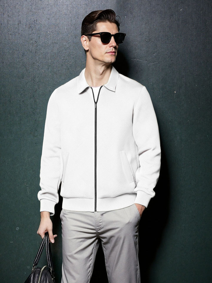 Herren sportliche Jacke mit strukturiertem Design und modernem Kragen Echoarchiv