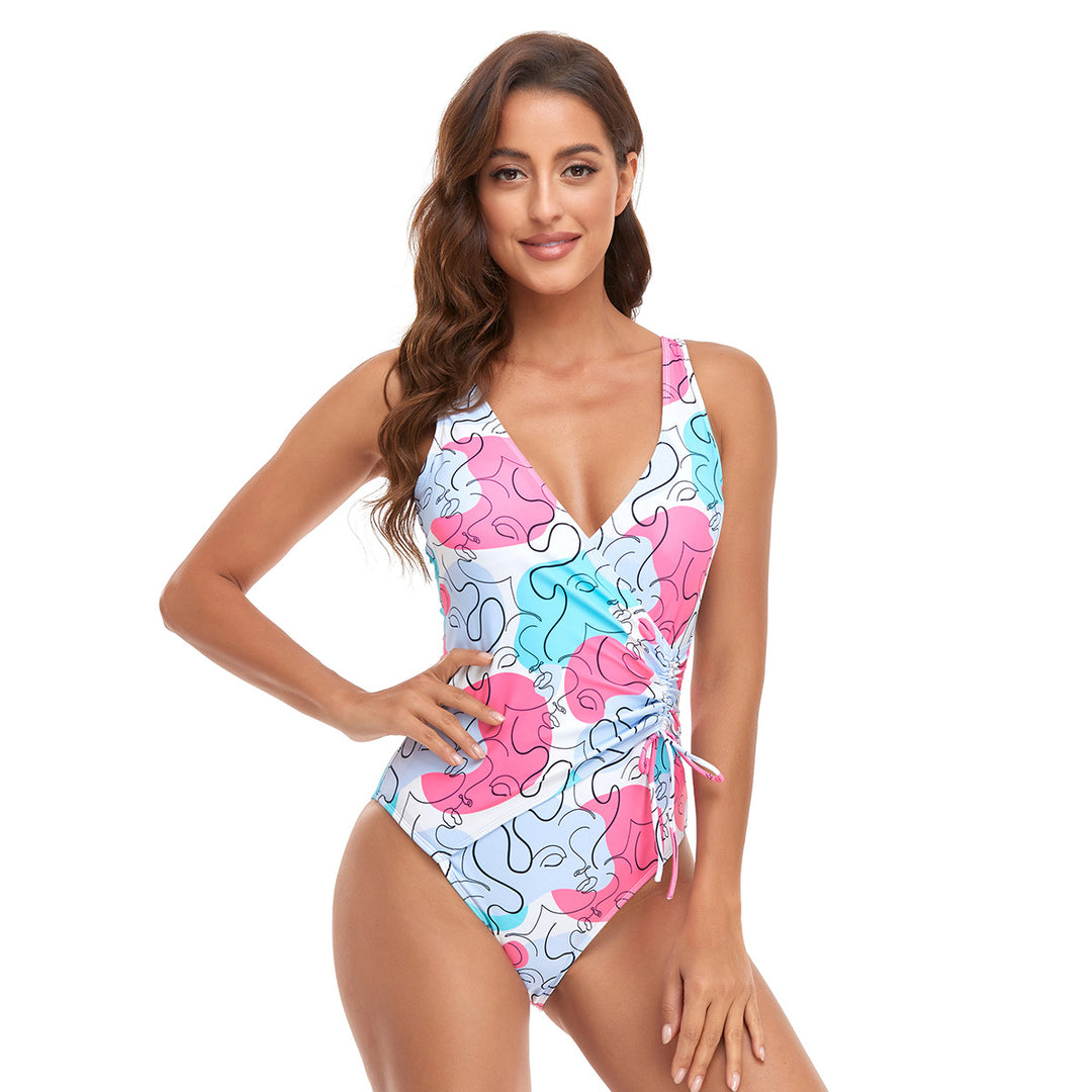 Damen Schwimmanzug mit elegantem Wickeldesign und Raffung Echo Archiv