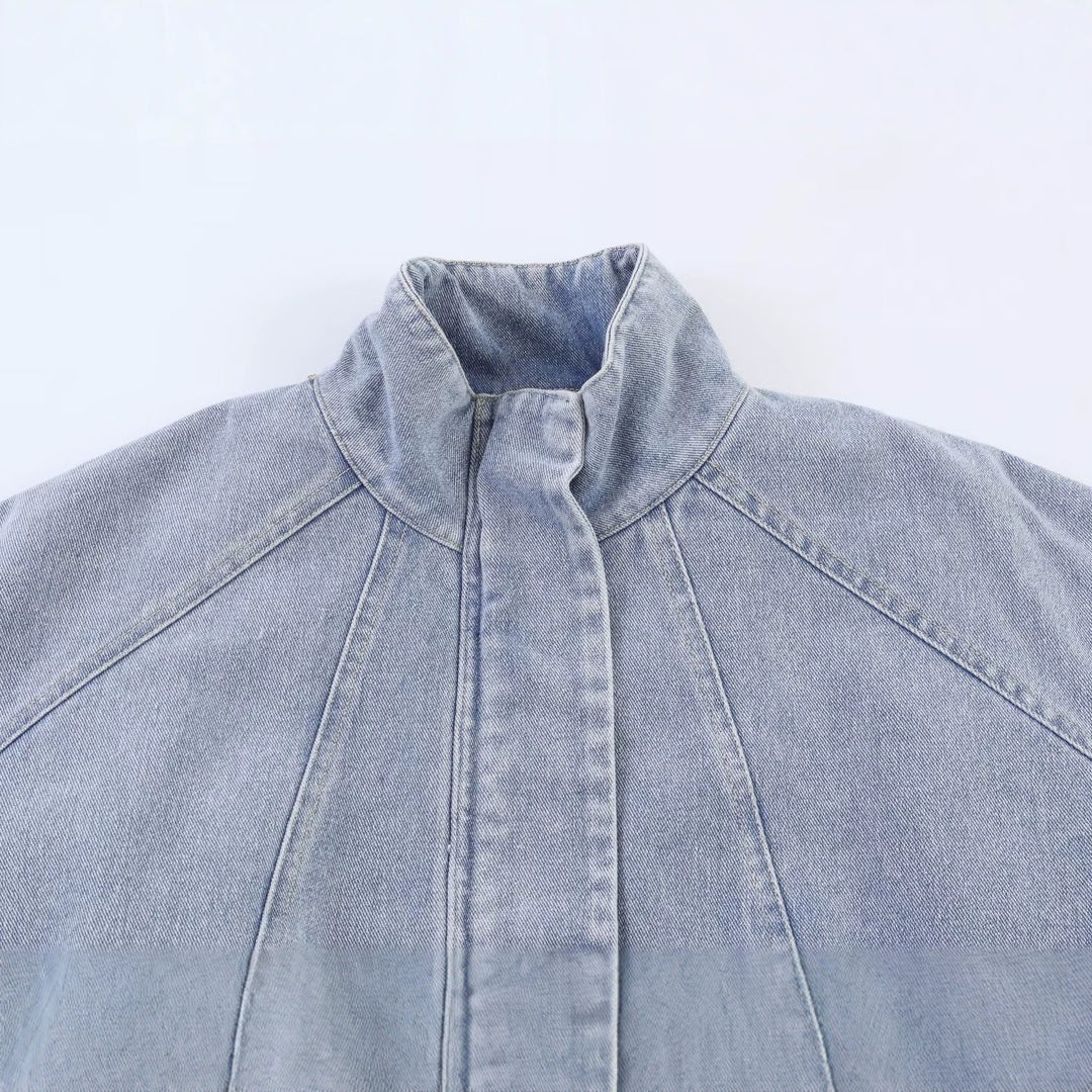 Damen Oversized Jeans-Bomberjacke mit Stehkragen und Tunnelzug Echo Archiv