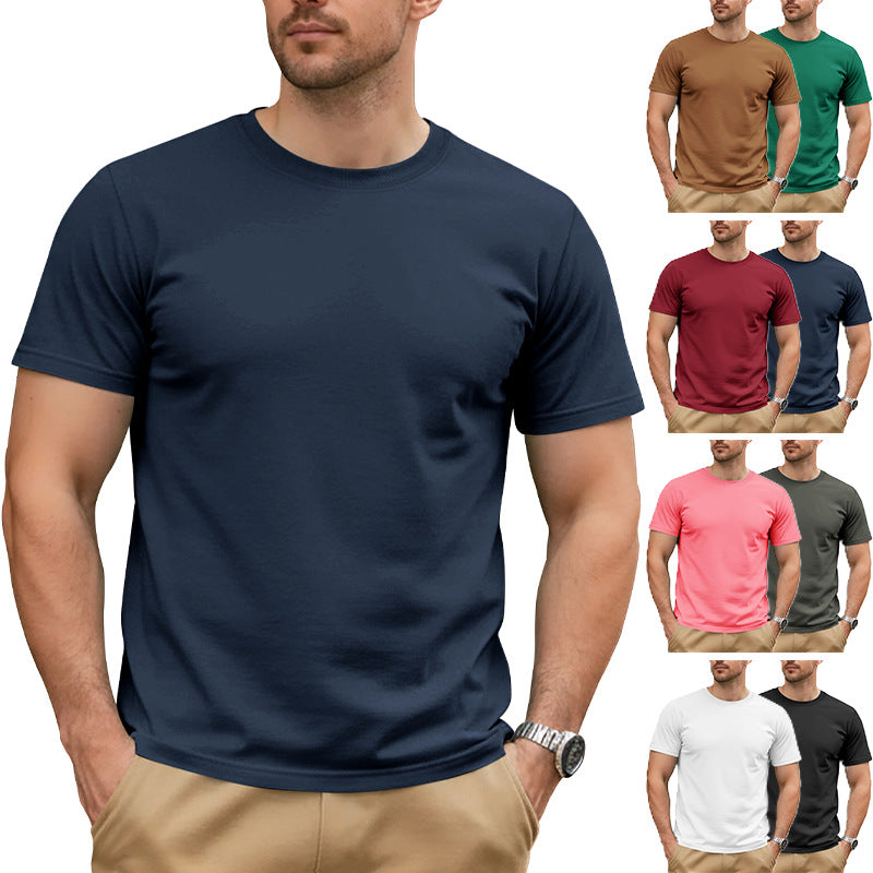 Herren nan Basic Kurzarm-T-Shirt aus hochwertigem Baumwollmix mit Rundhalsausschnitt, flachen Nähten und Regular Fit Echo Archiv