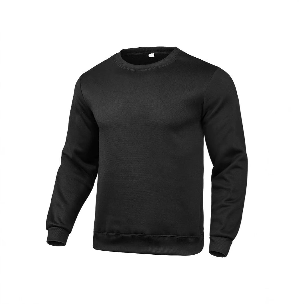 Herren klassisches Rundhals-Sweatshirt mit weichem Fleece-Innenfutter, geripptem Saum und verstärkten Nähten – Marzano