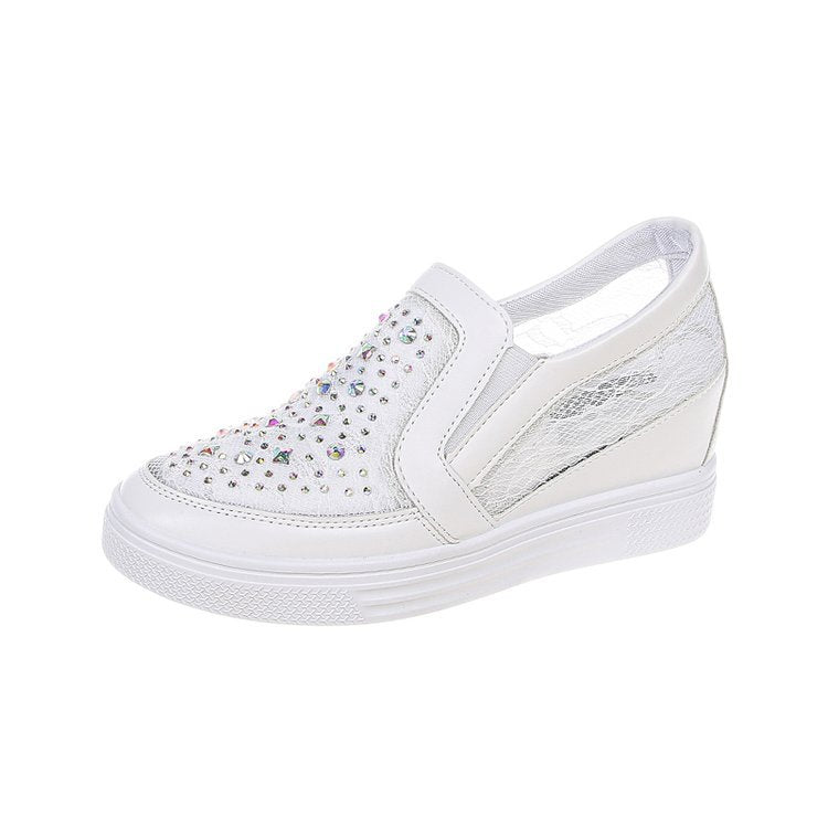 Damen Slip-On Keil-Sneaker mit funkelnden Ziersteinen und elastischen Seiteneinsätzen Echo Archiv