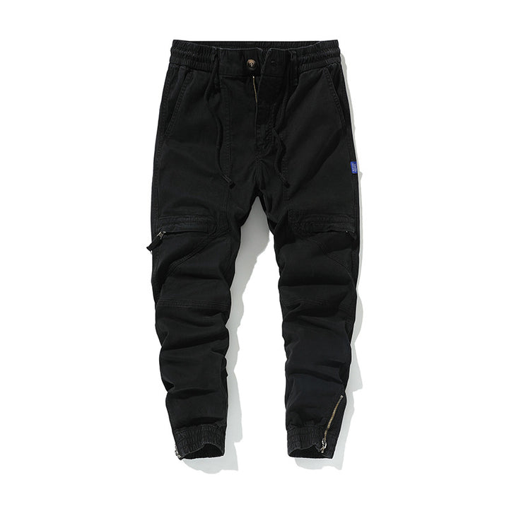 Herren Funktionale Cargo-Joggerhose mit Knieabnähern, Reißverschluss-Knöchel und Elastikbund Echo Archiv
