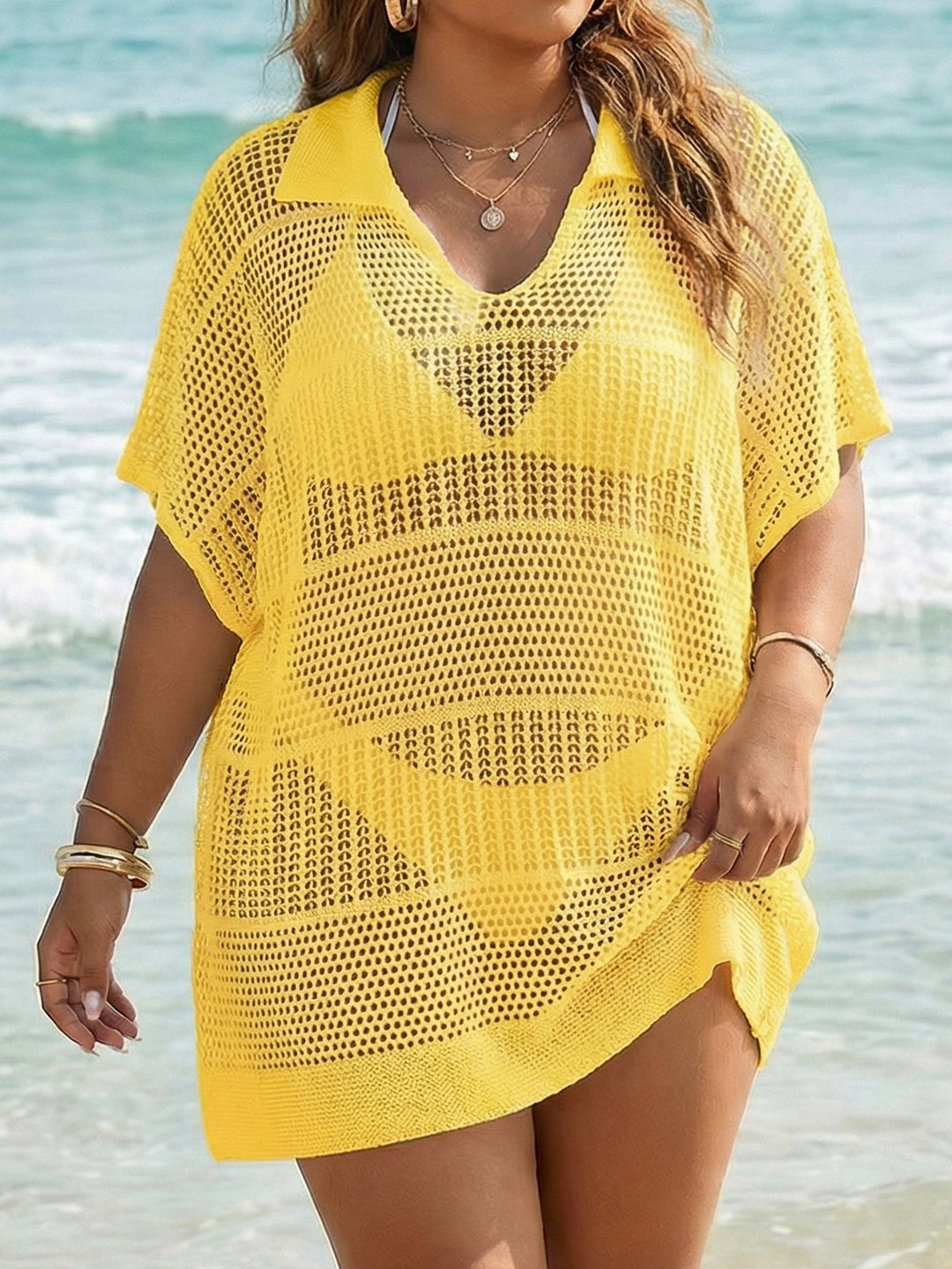 Damen transparentes Häkel-Strandkleid Echo Archiv