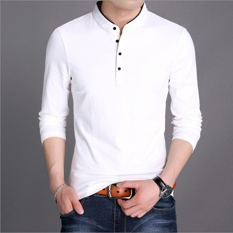 Herren Langarm-Henley-Shirt mit modernem Schnitt und hochwertiger Baumwolle Echoarchiv