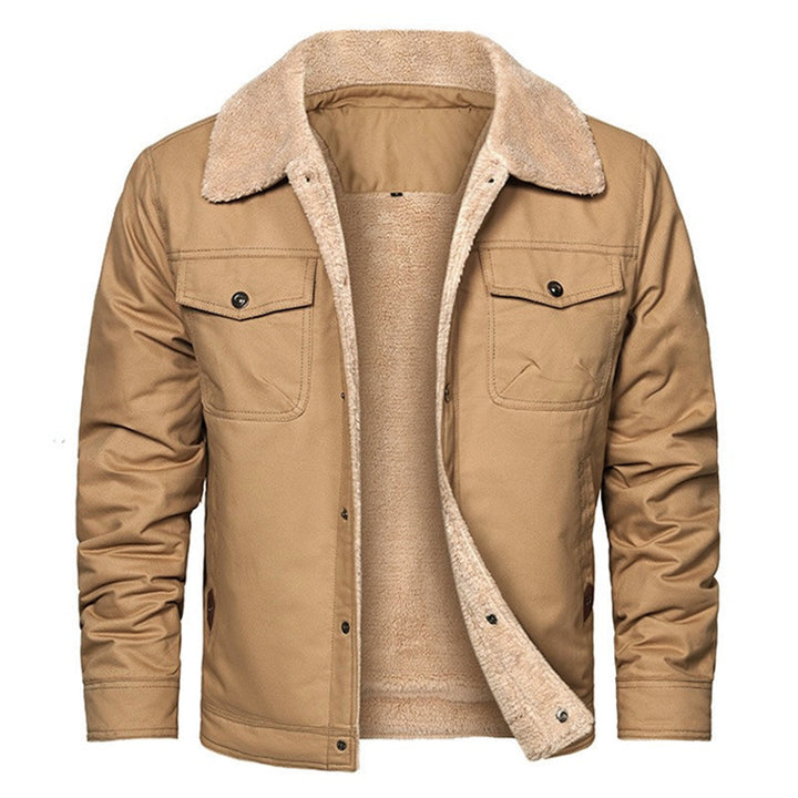 Herren Sherpa-gefütterte Canvas-Truckerjacke mit Thermofutter und Brusttaschen Echoarchiv