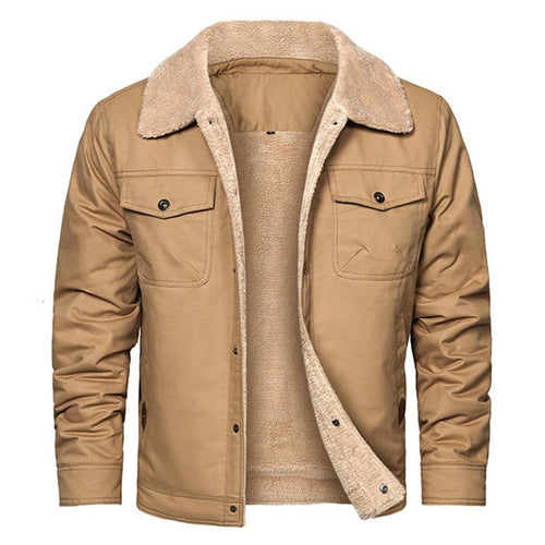 Herren Sherpa-gefütterte Canvas-Truckerjacke mit Thermofutter und Brusttaschen Echoarchiv