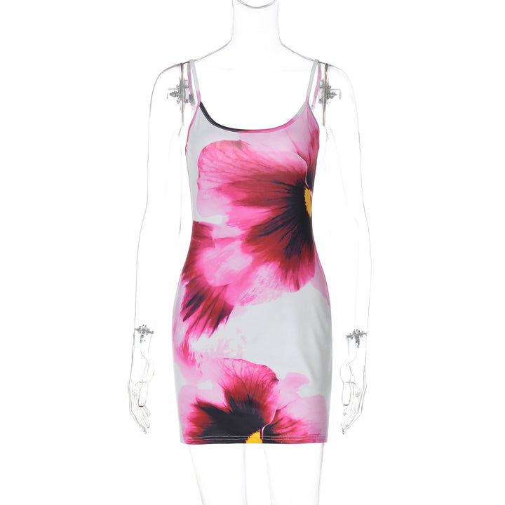 Damen Blütenmuster Minikleid mit feinen Spaghettiträgern Echo Archiv