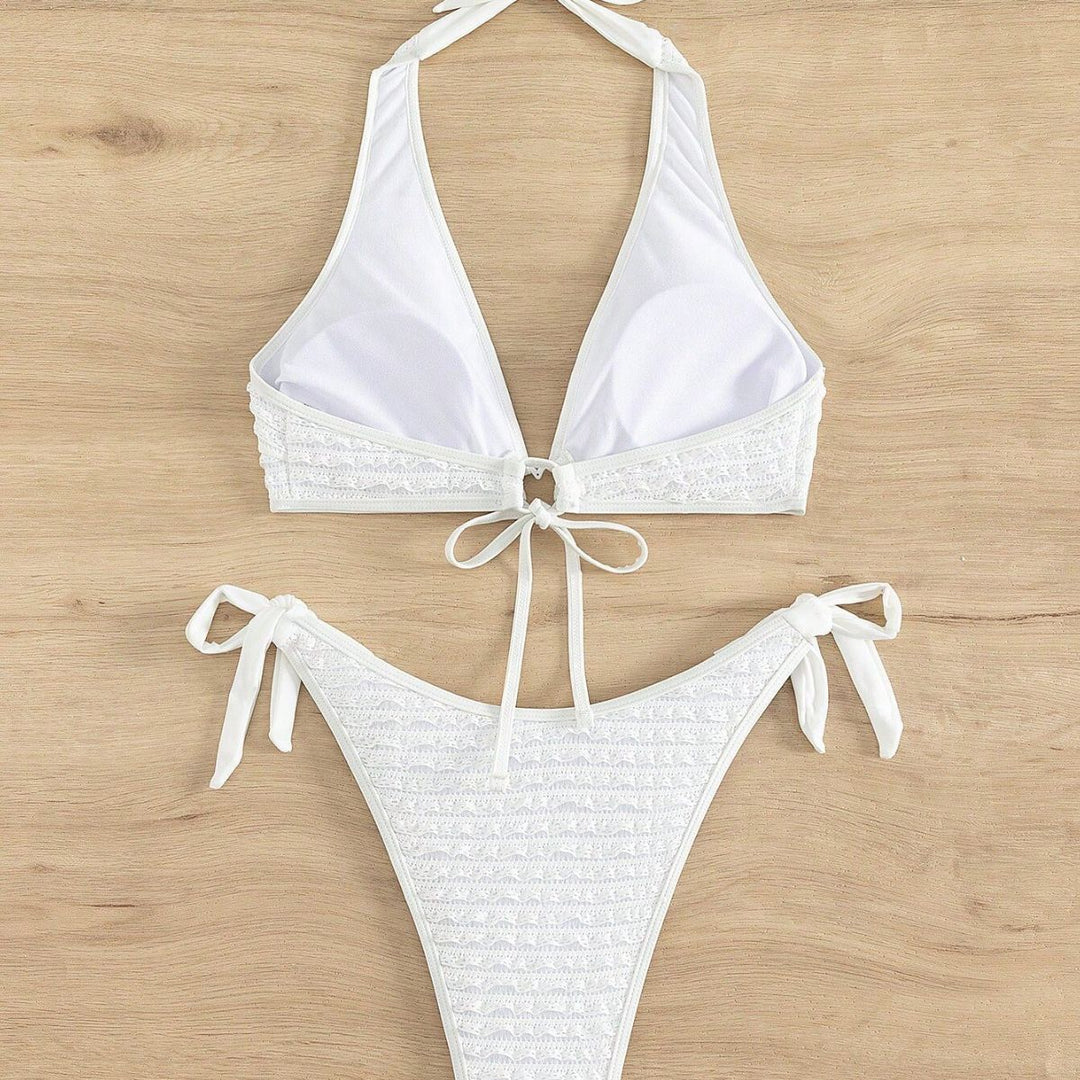 Damen Triangel-Bikini mit strukturiertem Rippendesign und herzförmigen Akzenten Echo Archiv