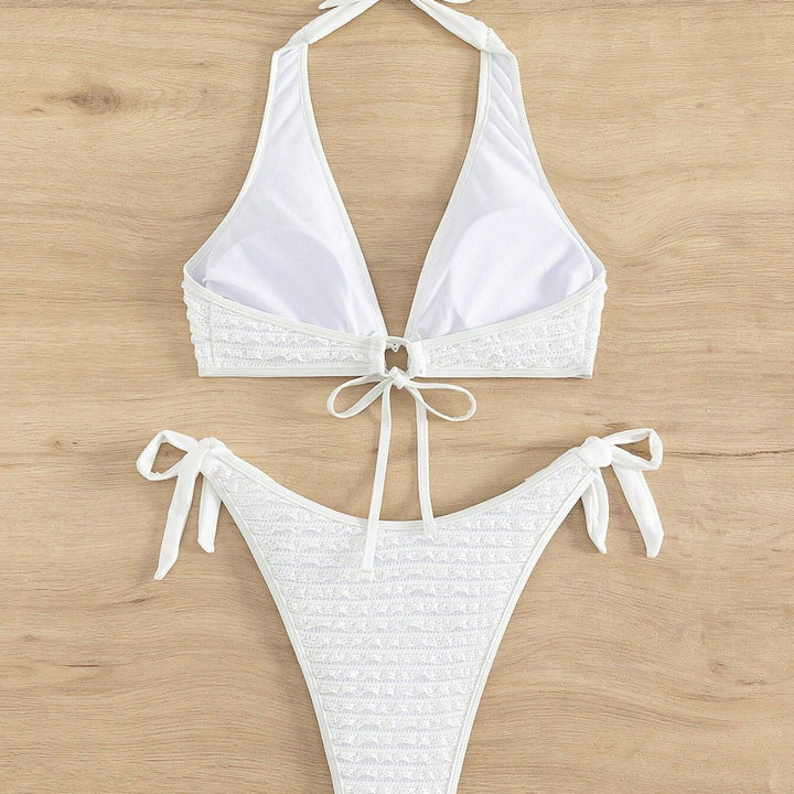 Damen Triangel-Bikini mit strukturiertem Rippendesign und herzförmigen Akzenten Echo Archiv