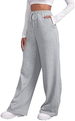 Damen weite High‑Waist Palazzo-Loungehose mit elastischem Komfortbund, Kordelzug und seitlichen Eingrifftaschen – Avélisse