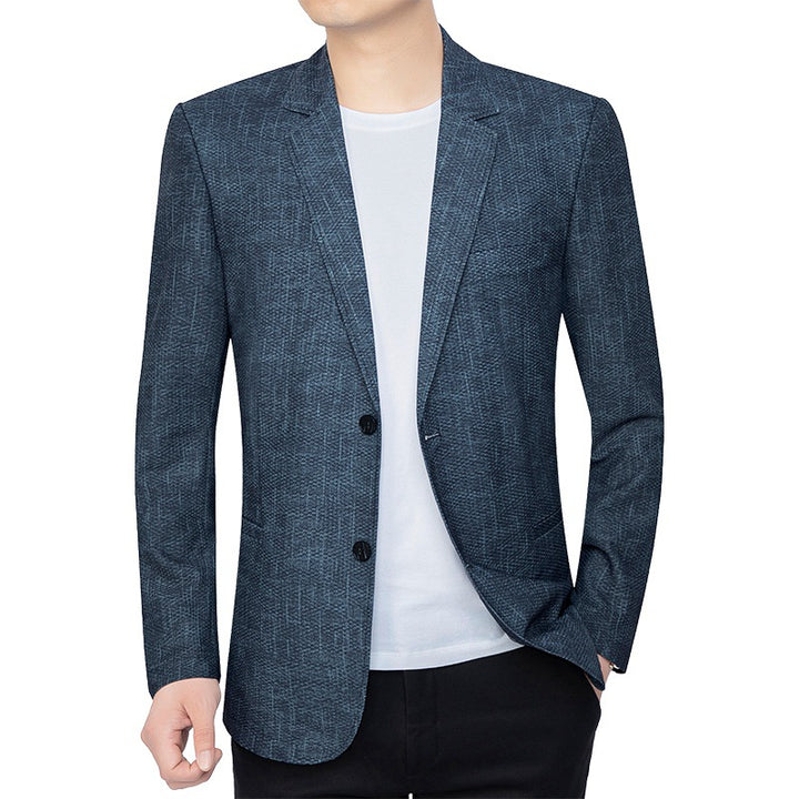 Herren Unstrukturiertes Slim-Fit Sakko mit leichtem Stretch und halber Innenfütterung – Tianoro