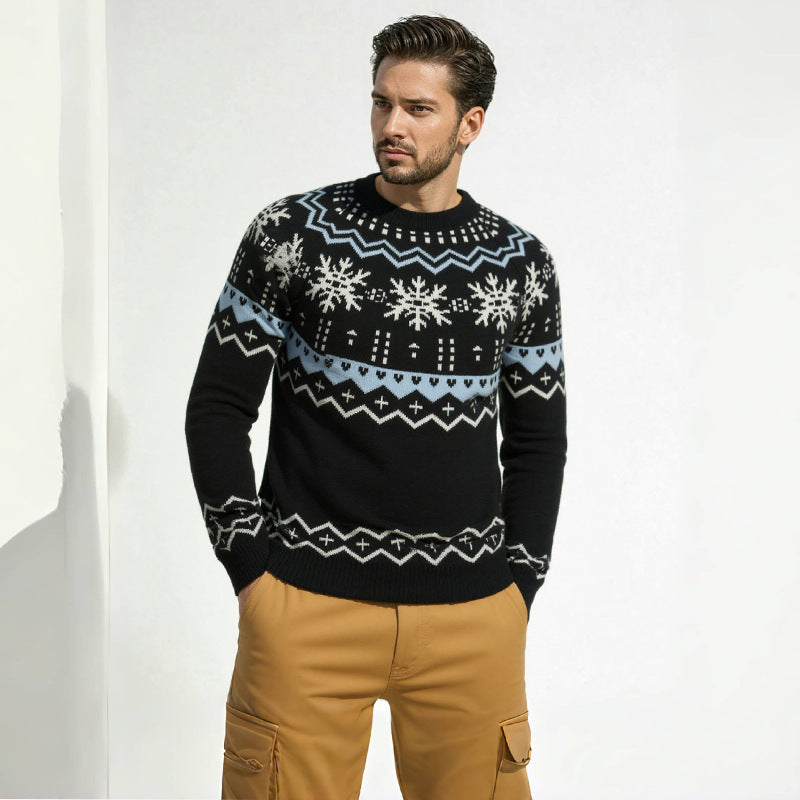 Herren kuscheliger Norweger-Pullover mit Winterdesign Echoarchiv